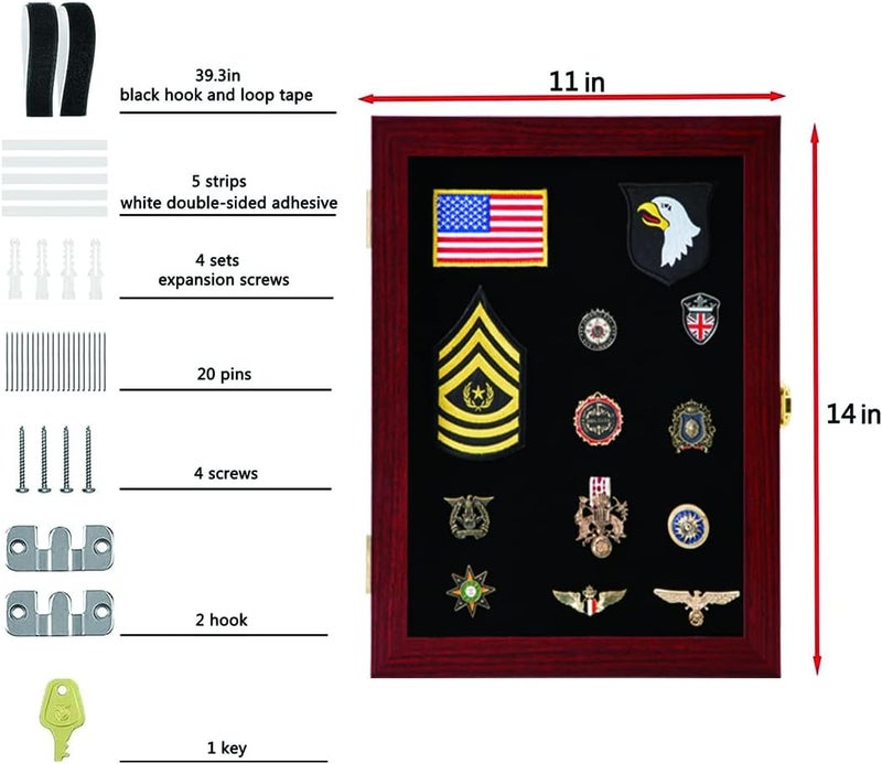 VERANI 11x14 Pin Display Case Pin Collection Display Box Military Medal Display Frame with Uv Protection Acrylic Door for Beach Tags Jewelry Insignia Ribbons Patches Insignia Ribbons Sport Pins - Image 2